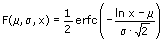 Logarithmische Normalverteilung - Formel - Funktion