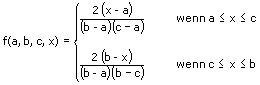 Dreiecksverteilung - Dichte - Formel