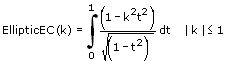 Komplettes elliptisches Integral 2. Art - Formel - Funktion