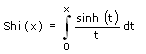 Sinus-Hyperbolicus-Integral Shi - Formel - Funktion