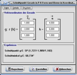 MathProf - Ebene - Schnittpunkt - Abstand - Winkel - Senkrecht - Parallel - Schnittwinkel
