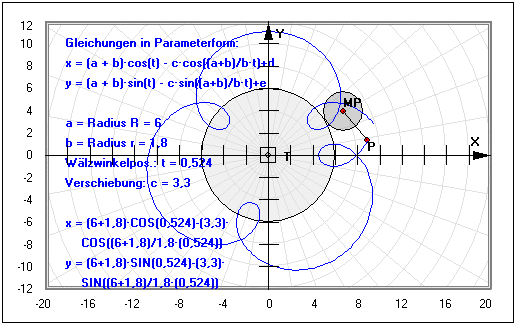 MathProf - Epizykloide - Rollkurve - Gleichung - Integral - Kurve - Länge - Simulation - Winkel - Parameterdarstellung - Parameter - Funktion - Animation - Koordinaten - Graph - Plotten - Grafisch - Bilder - Eigenschaften - Definition - Darstellung - Berechnen - Berechnung - Rechner - Beispiel - Grafik - Zeichnen - Darstellen