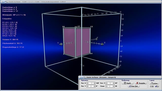 MathProf - Quader - Raum - Rauminhalt - Raumdiagonalen - Quadratische Säule - Volumen eines Quaders - Quadratische Grundfläche - Quader zeichnen - Raumdiagonale - Berechnung - Formeln - Punkte - Körper - Kantenlängen - Grundfläche - Mantelfläche - 3D - Eigenschaften - Darstellen - Zeichnen - Rechner - Berechnen - Schaubild