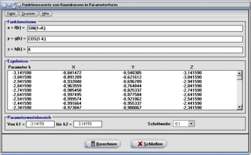 MathProf - Raumkurve - Koordinaten - Berechnen - Parameter - Parameterdarstellung
