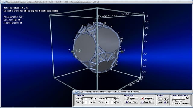 MathProf - Johnson-Polyeder - Johnson-Körper - Körper - Raum - 3D - Dreidimensional  - Eigenschaften - Liste - Tabelle - Ecken - Kanten - Gitter - Koordinaten - Darstellen - Plotten - Graph - Grafik - Zeichnen - Plotter - 1