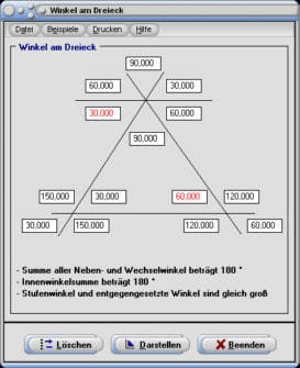 MathProf - Winkel - Dreieck - Nebenwinkel - Wechselwinkel - Innenwinkel - Stufenwinkel - Darstellen - Rechner - Berechnen - Grafik - Zeichnen