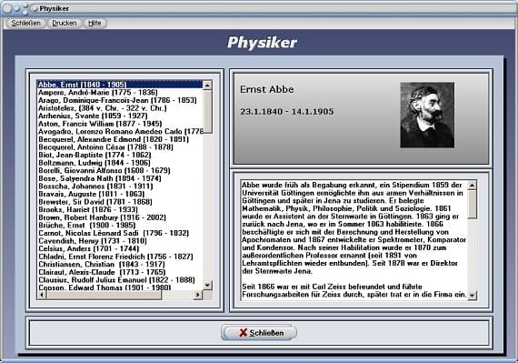 PhysProf - Physiker - Bilder - Liste - Liste - Biographie - Biografien - Erst Abbe