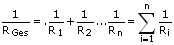 Parallelschaltung - Gleichung - Widerstand  - Gesamt - Formel