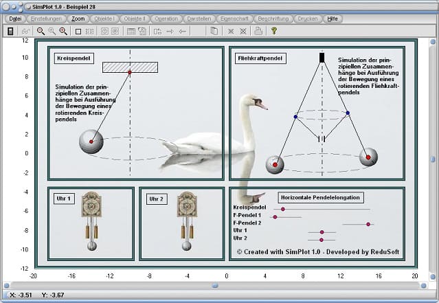SimPlot - Software - Animationen - Pendel - Kreispendel - Simulation - Bewegung - Physik